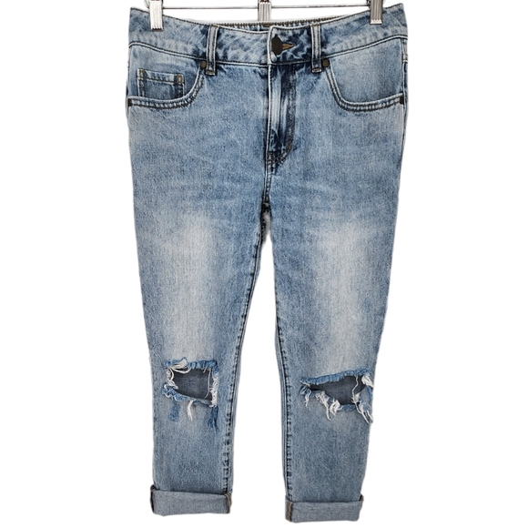 Cabi 100% BF Boyfriend High Rise Relaxed Fit Jean Sandstorm Ripped Light Wash 0 - Picture 11 of 13